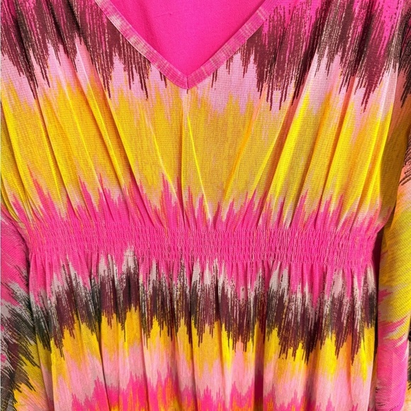 Inc Caflan Women’s Boho Pink Tie Dye Mini Dress. Size L - Picture 4 of 7